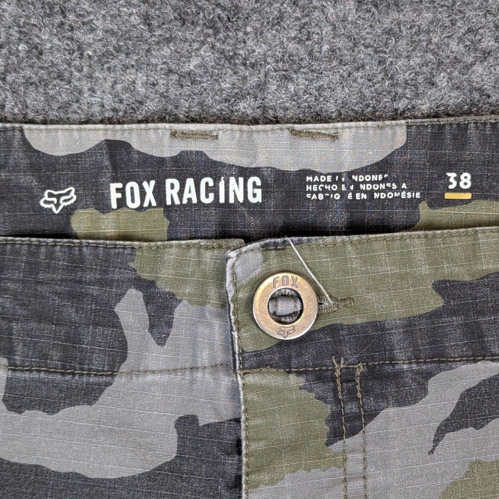 Fox Racing Mens Camo Cargo Shorts Size 38 Green Grey Ripstop Motocross MX Skater - Picture 2 of 16